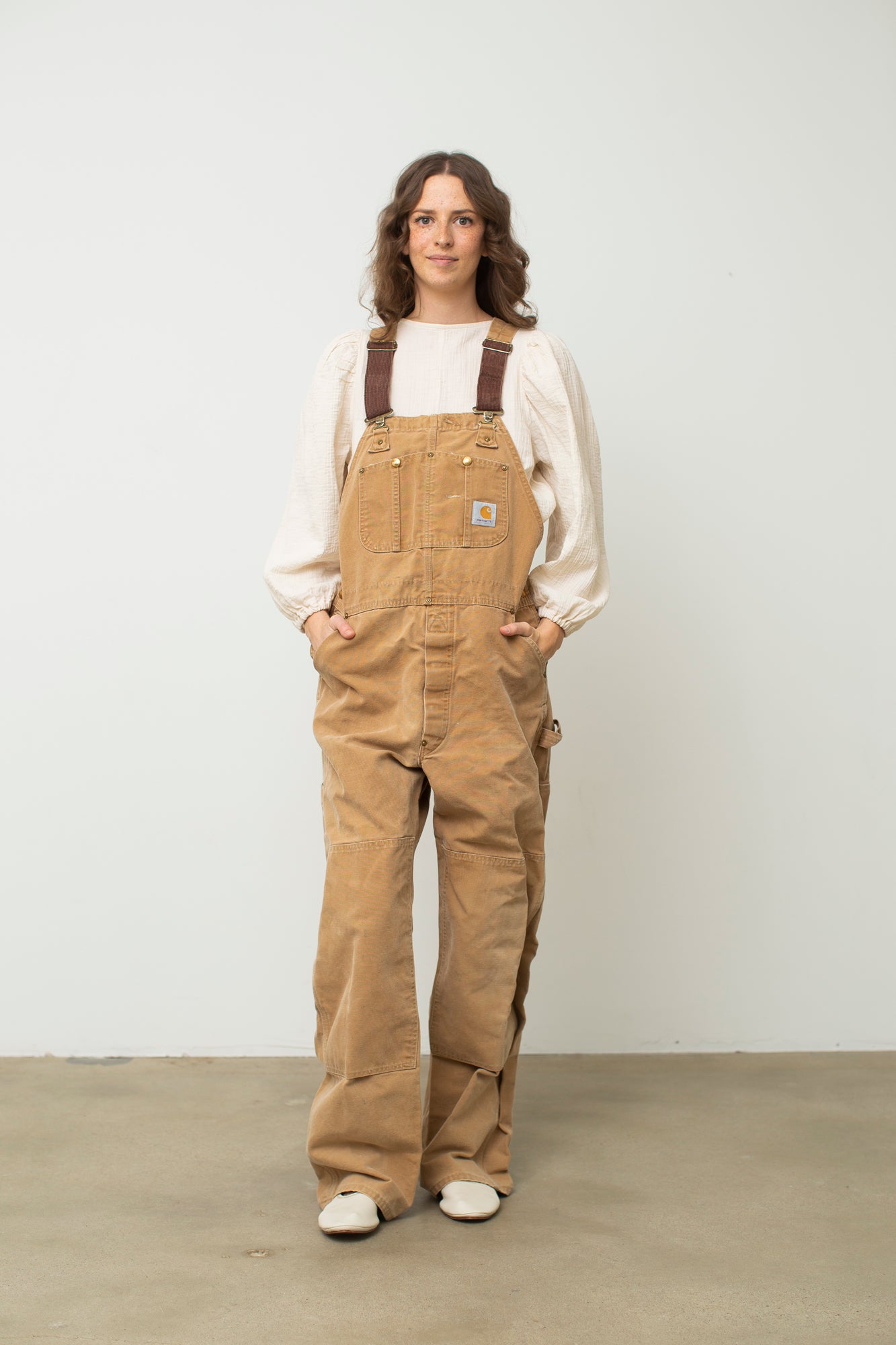 Carhartt WIP Organic Bib overall in brown, ASOS