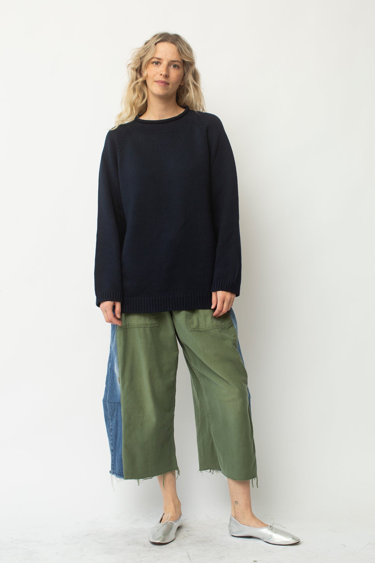 Oversized cotton jumper top