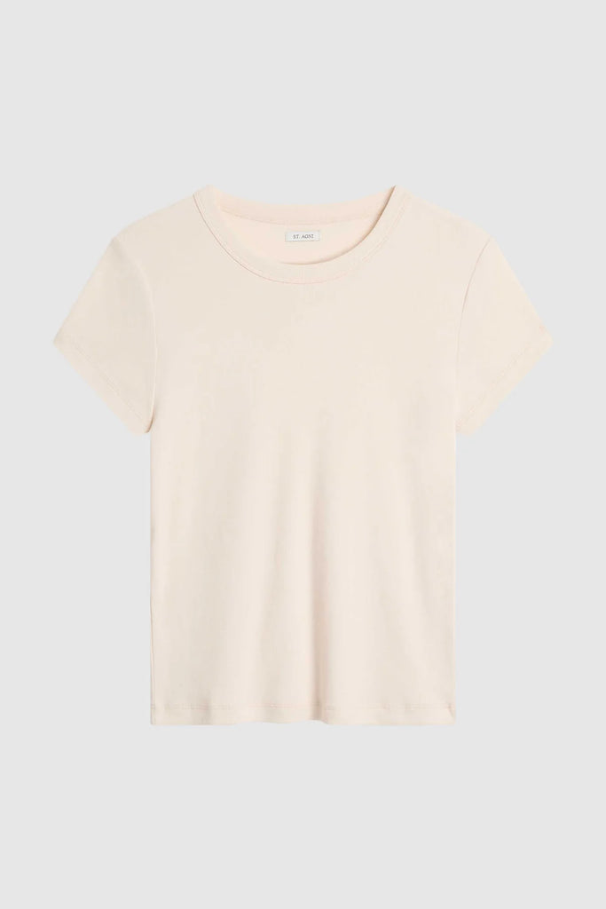 Beige t-shirt on a light gray background