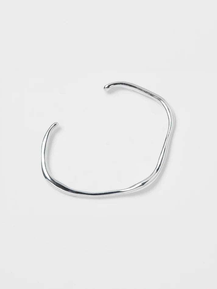 Silver necklace on a white background