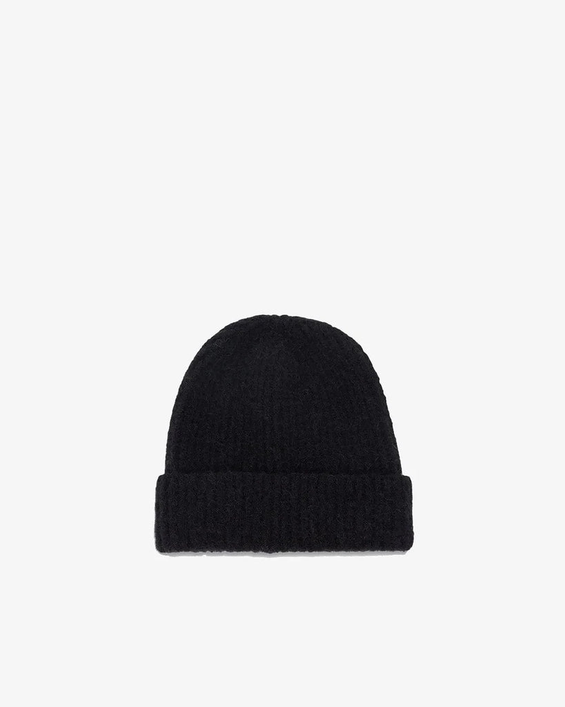 Black beanie on a white background
