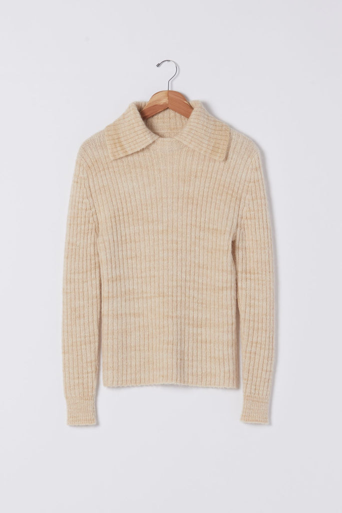 misha&puff lllusion funnel neck sweater